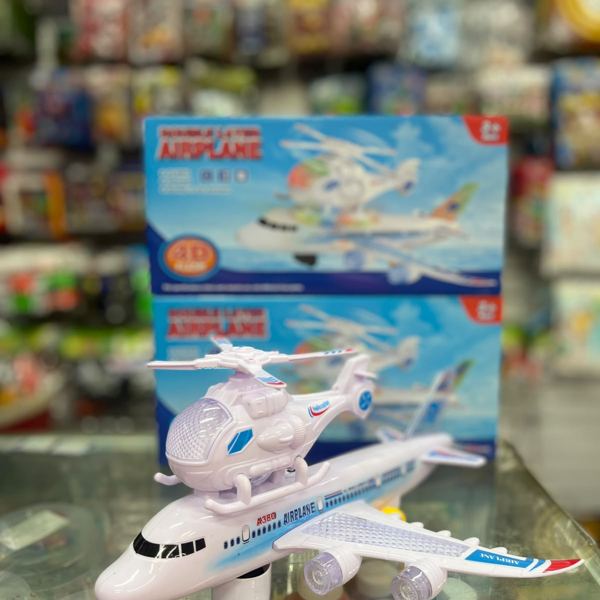 Avión con helicóptero, luces y sonido