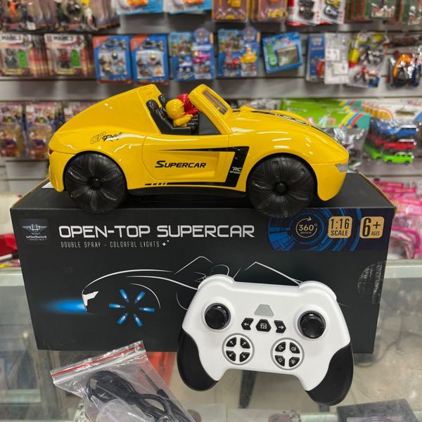 Carro descapotable a control remoto amarillo