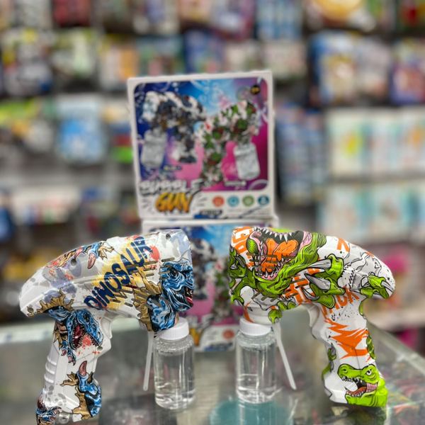 Pistola de burbujas dinosaurio