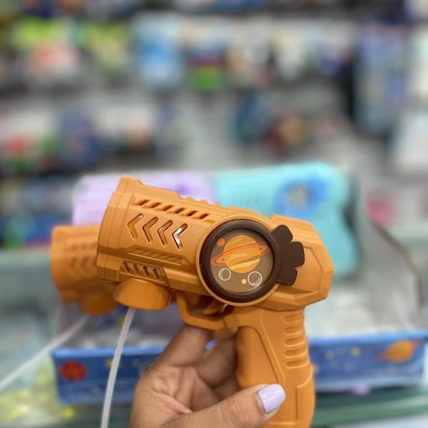 Pistola de burbujas naranja