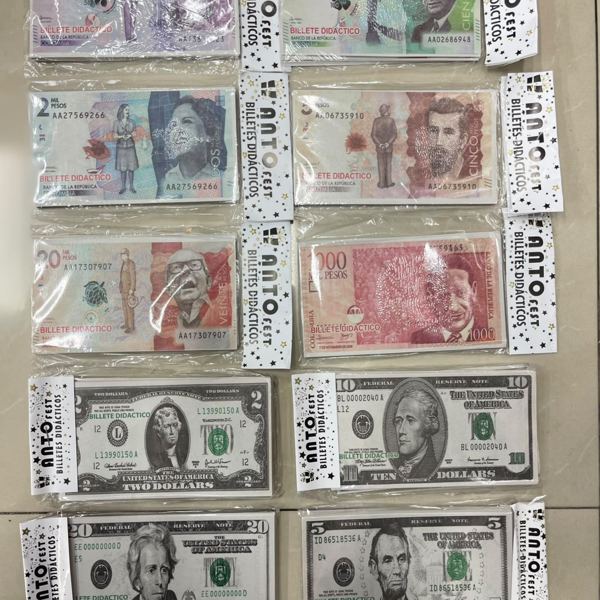 Billetes didácticos de juguete