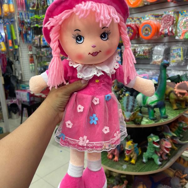 Muñeca de trapo musical niña de rosado