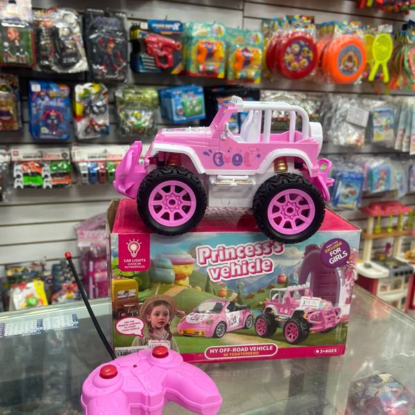 Carro todoterreno rosado a control remoto