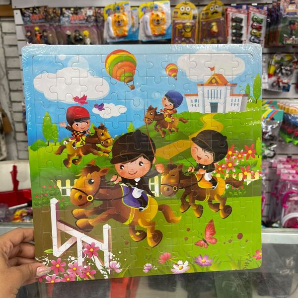 Rompecabezas de niños y caballos