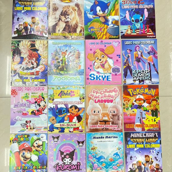 Libros para colorear de personajes surtidos