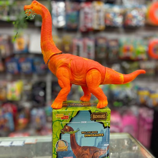 Dinosaurio de pilas cuello largo